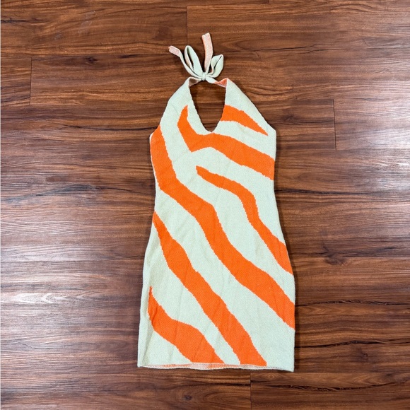 SHEIN Dresses & Skirts - SHEIN Orange and Cream Knit Fabric